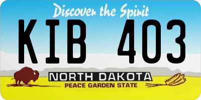 ND license plate KIB403
