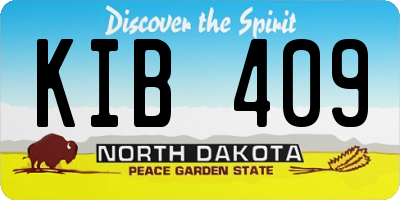 ND license plate KIB409