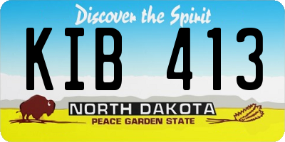 ND license plate KIB413