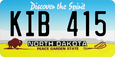 ND license plate KIB415