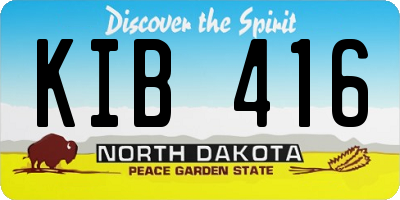 ND license plate KIB416