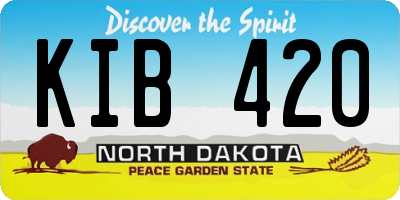 ND license plate KIB420