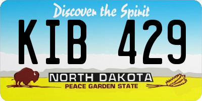 ND license plate KIB429