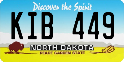 ND license plate KIB449