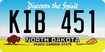 ND license plate KIB451