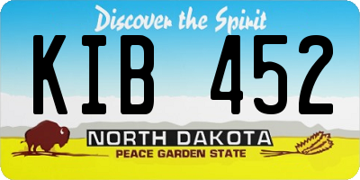 ND license plate KIB452