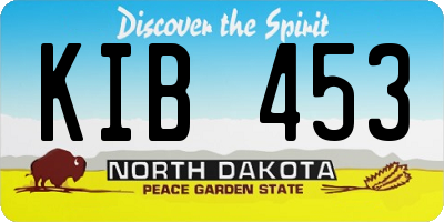 ND license plate KIB453