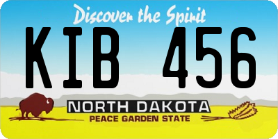ND license plate KIB456