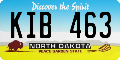 ND license plate KIB463
