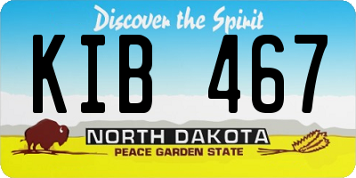 ND license plate KIB467