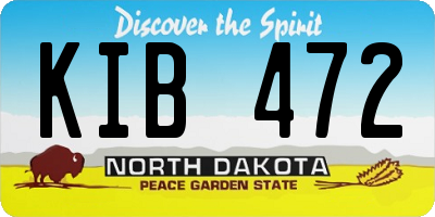 ND license plate KIB472