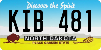 ND license plate KIB481