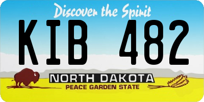 ND license plate KIB482