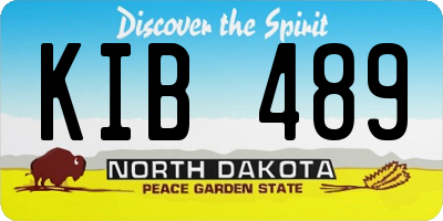 ND license plate KIB489