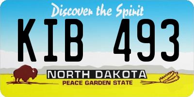 ND license plate KIB493