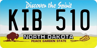 ND license plate KIB510