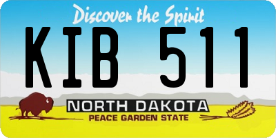 ND license plate KIB511