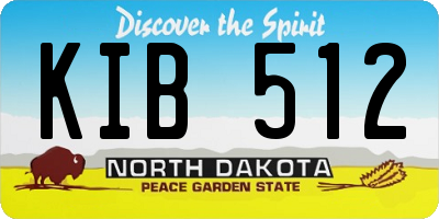 ND license plate KIB512