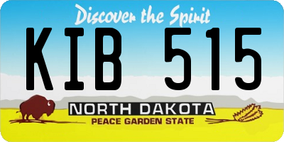 ND license plate KIB515