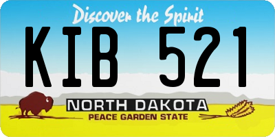 ND license plate KIB521
