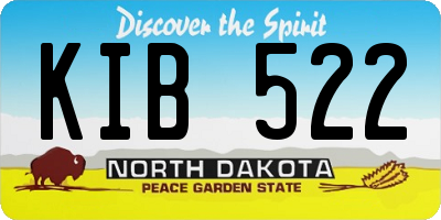 ND license plate KIB522