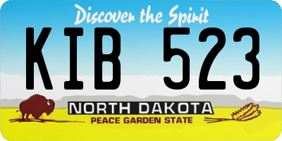 ND license plate KIB523