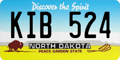 ND license plate KIB524