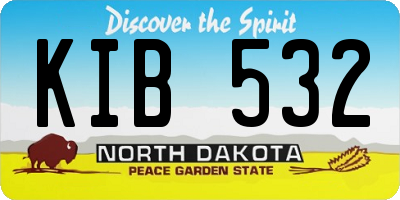 ND license plate KIB532