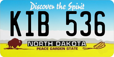 ND license plate KIB536