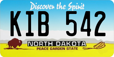 ND license plate KIB542