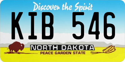 ND license plate KIB546