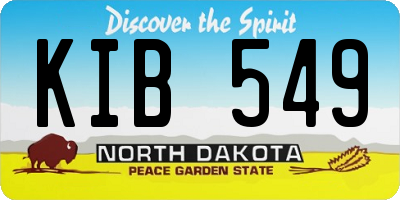 ND license plate KIB549