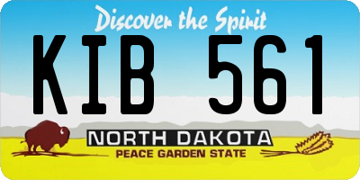 ND license plate KIB561