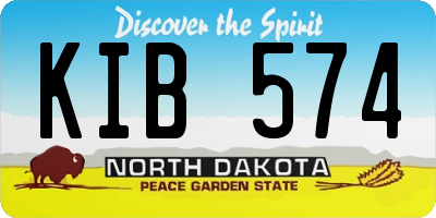 ND license plate KIB574