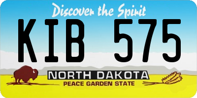 ND license plate KIB575
