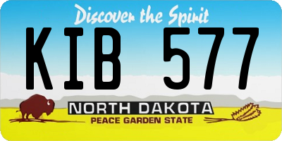 ND license plate KIB577