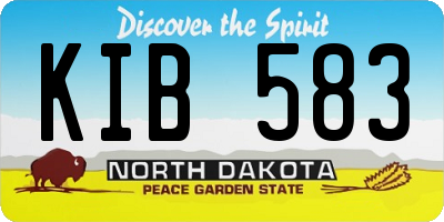 ND license plate KIB583