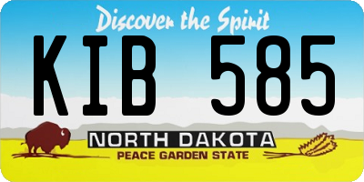 ND license plate KIB585