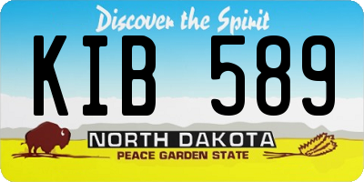 ND license plate KIB589