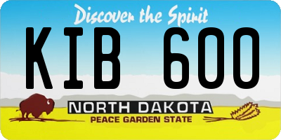 ND license plate KIB600