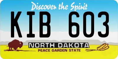 ND license plate KIB603