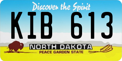 ND license plate KIB613