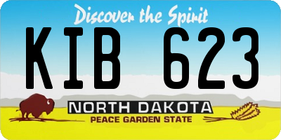 ND license plate KIB623