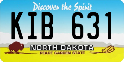 ND license plate KIB631