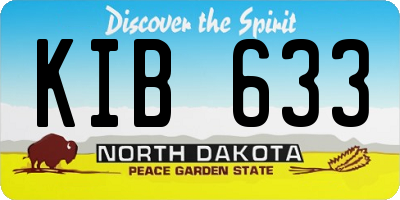 ND license plate KIB633