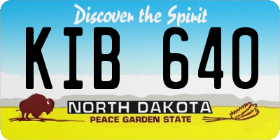 ND license plate KIB640