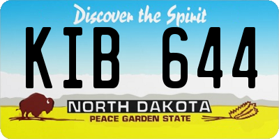 ND license plate KIB644