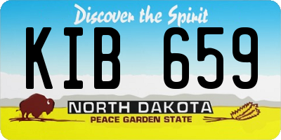 ND license plate KIB659