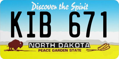 ND license plate KIB671