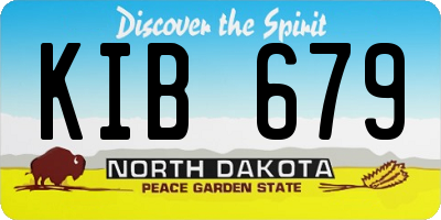 ND license plate KIB679